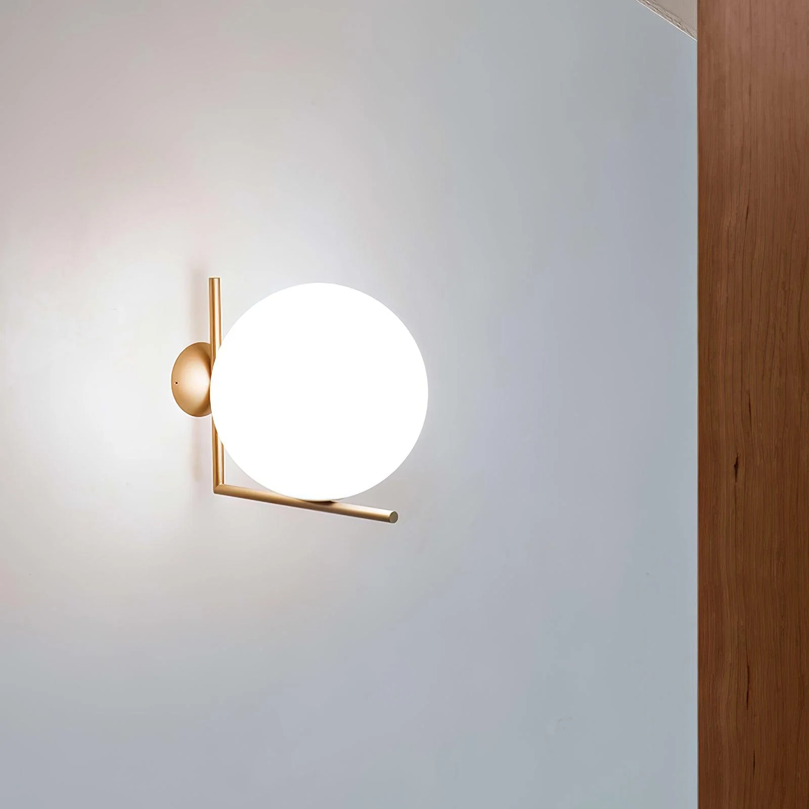 Joanna Modern Minimalist Opal Blown Glass Wall Lamp - Image 16