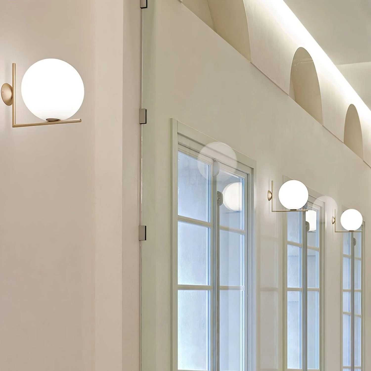 Joanna Modern Minimalist Opal Blown Glass Wall Lamp - Image 20