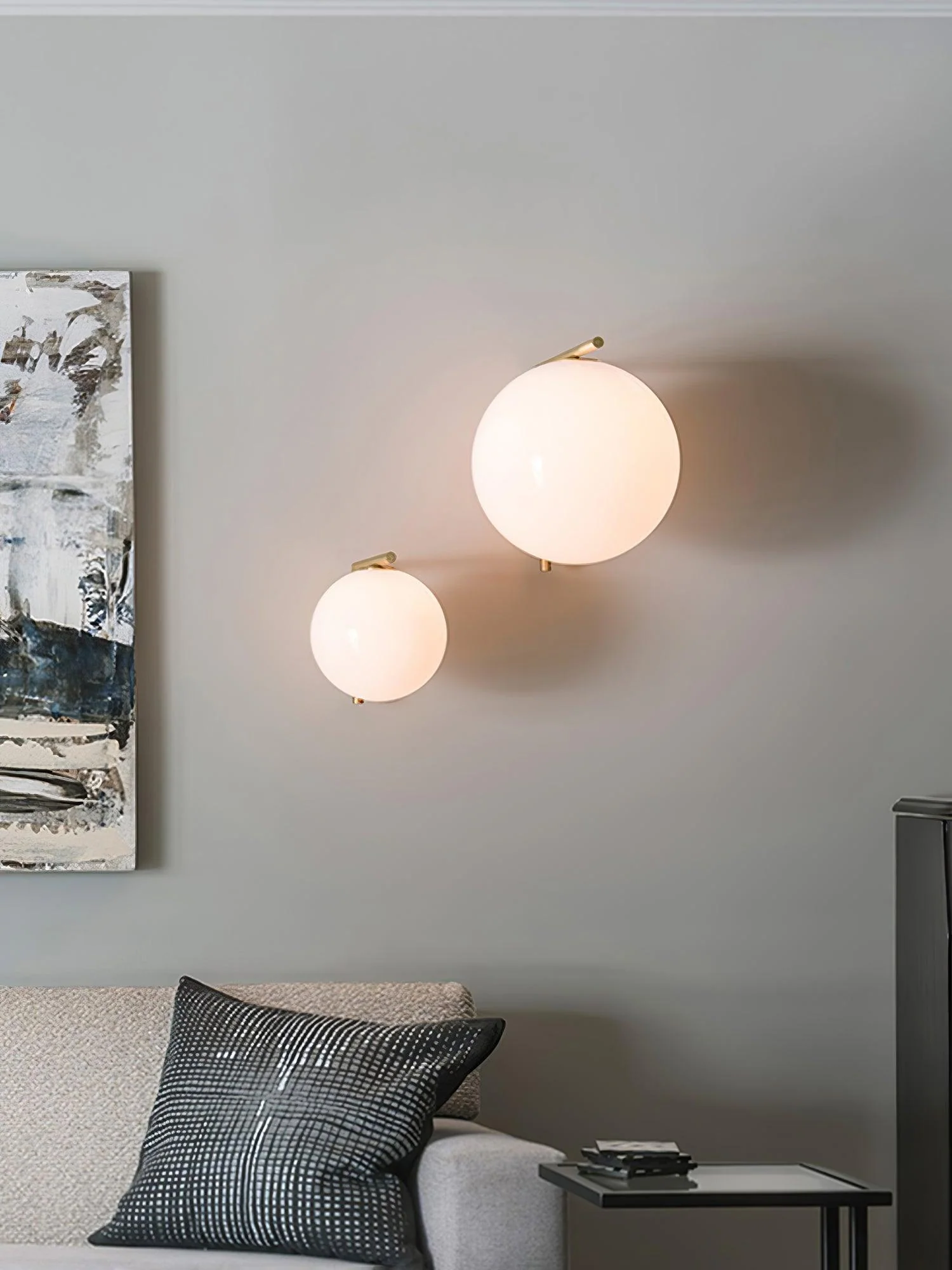 Joanna Modern Minimalist Opal Blown Glass Wall Lamp - Image 26