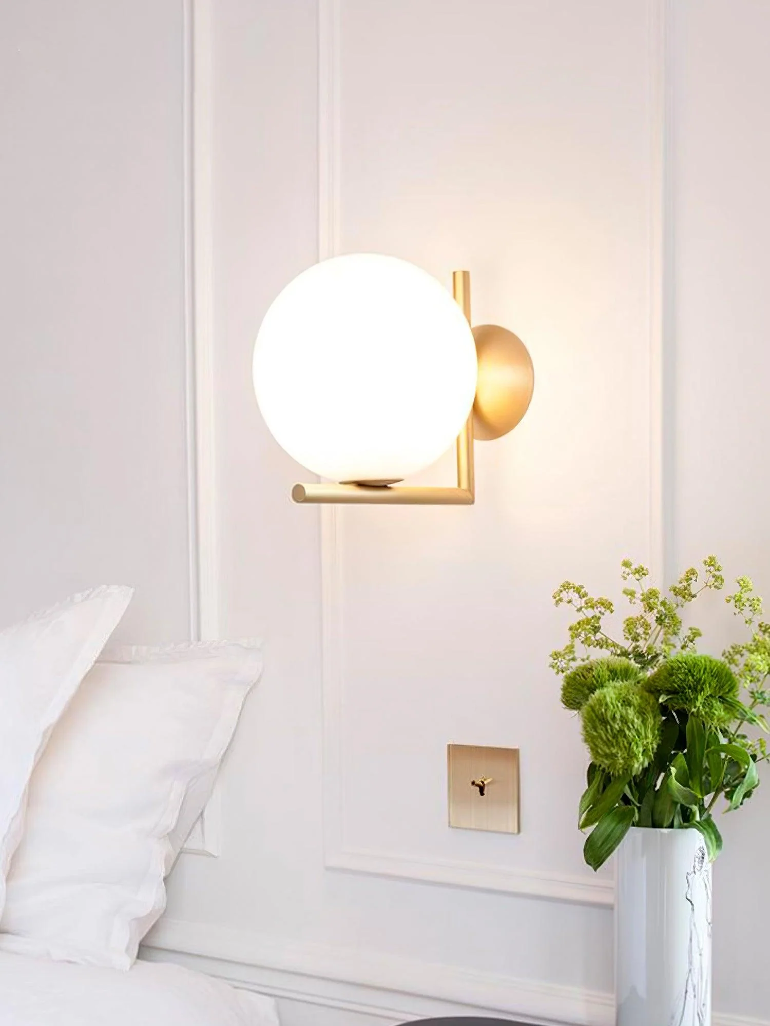 Joanna Modern Minimalist Opal Blown Glass Wall Lamp - Image 37