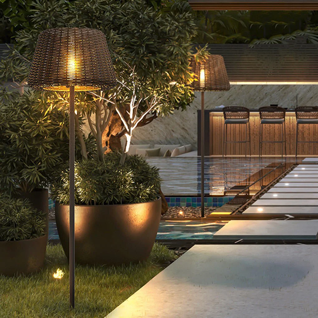 Jocelyn Elegant Rattan Outdoor Floor Lamp Pendant Light