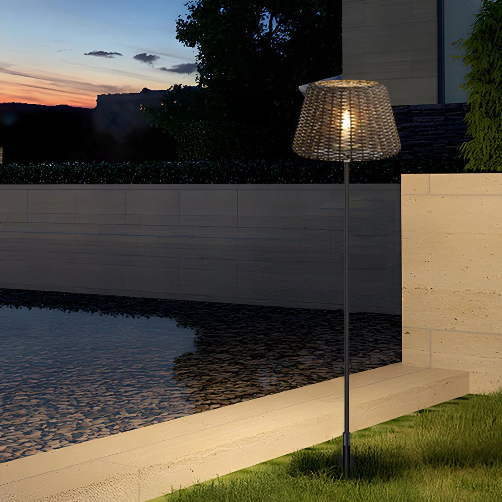 Jocelyn Elegant Rattan Outdoor Floor Lamp Pendant Light - Image 14