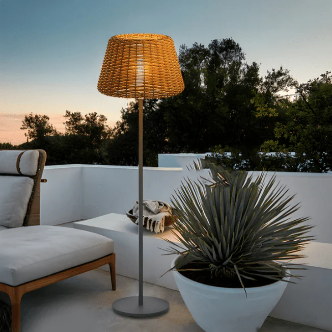 Jocelyn Elegant Rattan Outdoor Floor Lamp Pendant Light - Image 16