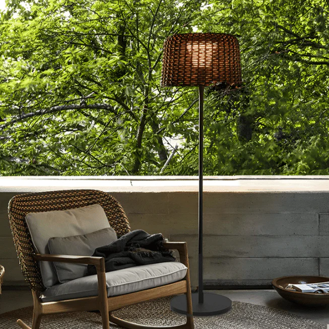 Jocelyn Elegant Rattan Outdoor Floor Lamp Pendant Light - Image 17