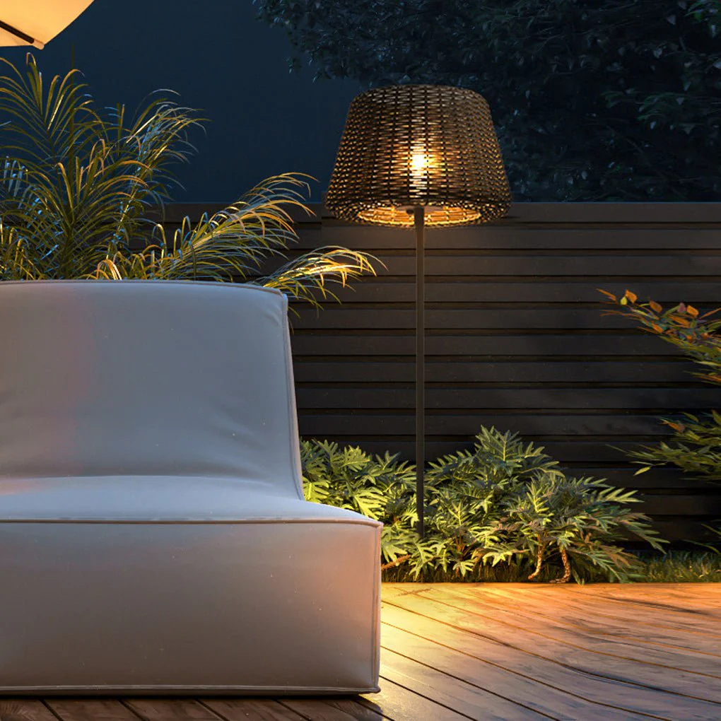 Jocelyn Elegant Rattan Outdoor Floor Lamp Pendant Light - Image 18