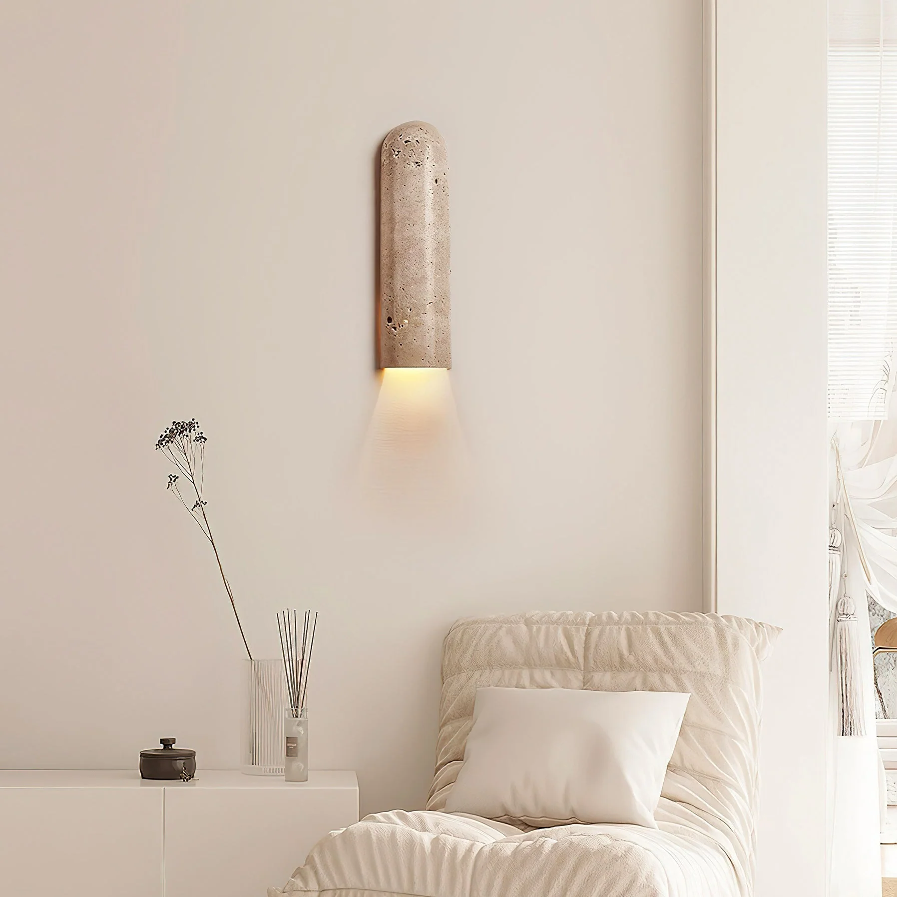 Jolias Wabi-Sabi Travertine Wall Light - Image 2