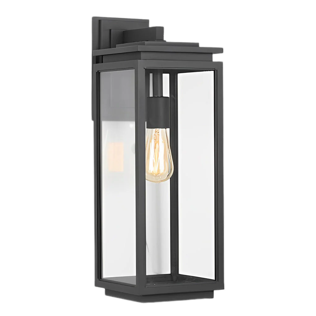 Jophine Rectangular Industrial Glass Outdoor Wall Lamp - Image 8