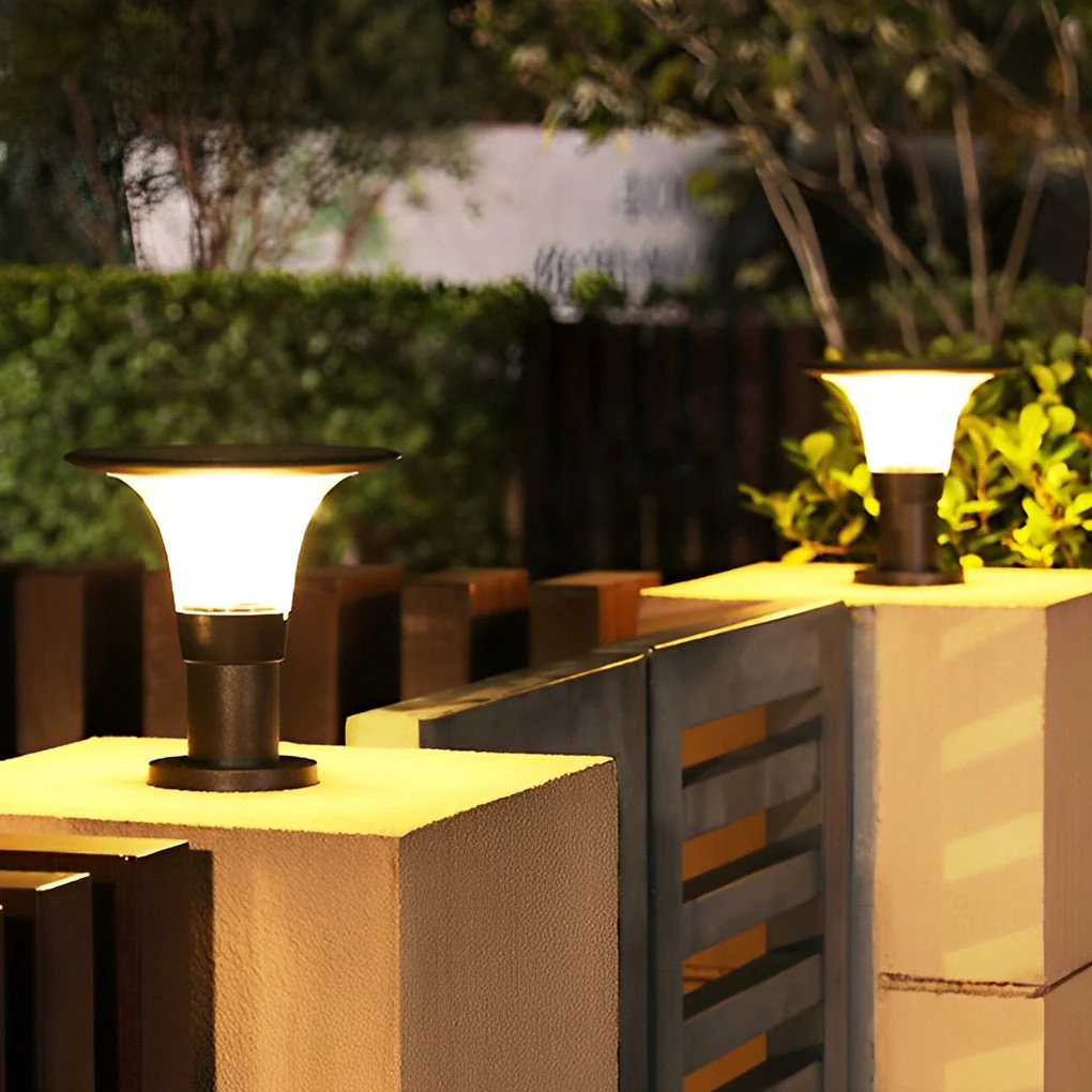 Juli Round LED Modern Outdoor Fence Post Pillar Lamp