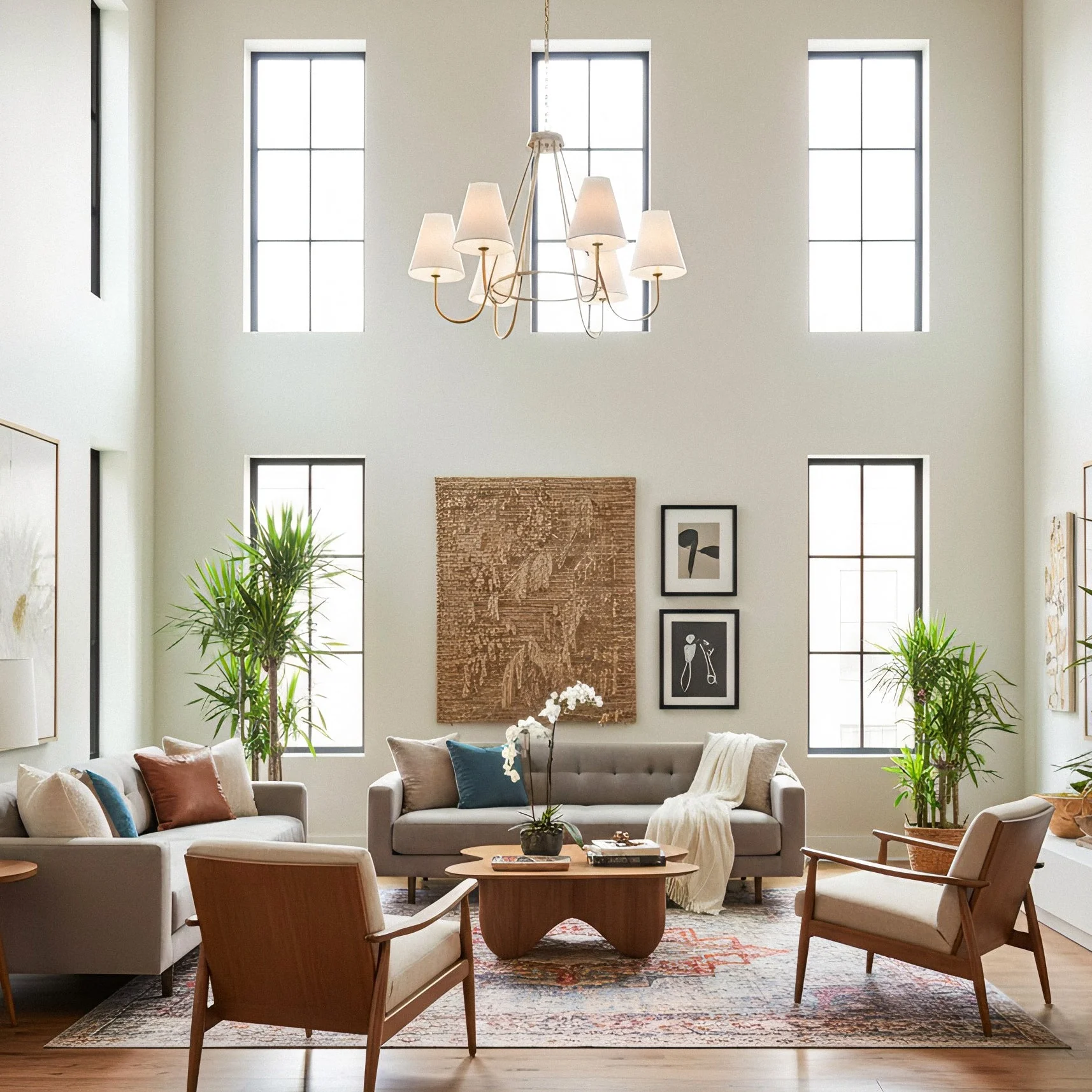 Julia Contemporary Brass Chandelier - Image 4