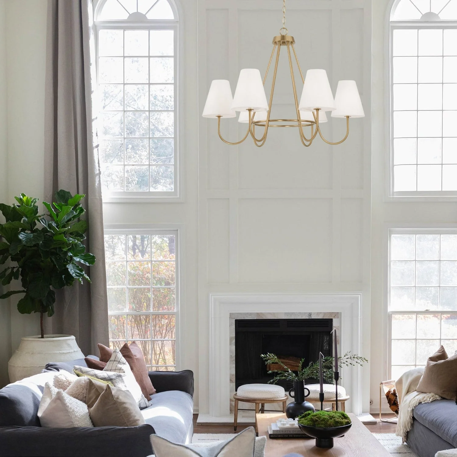 Julia Contemporary Brass Chandelier - Image 7