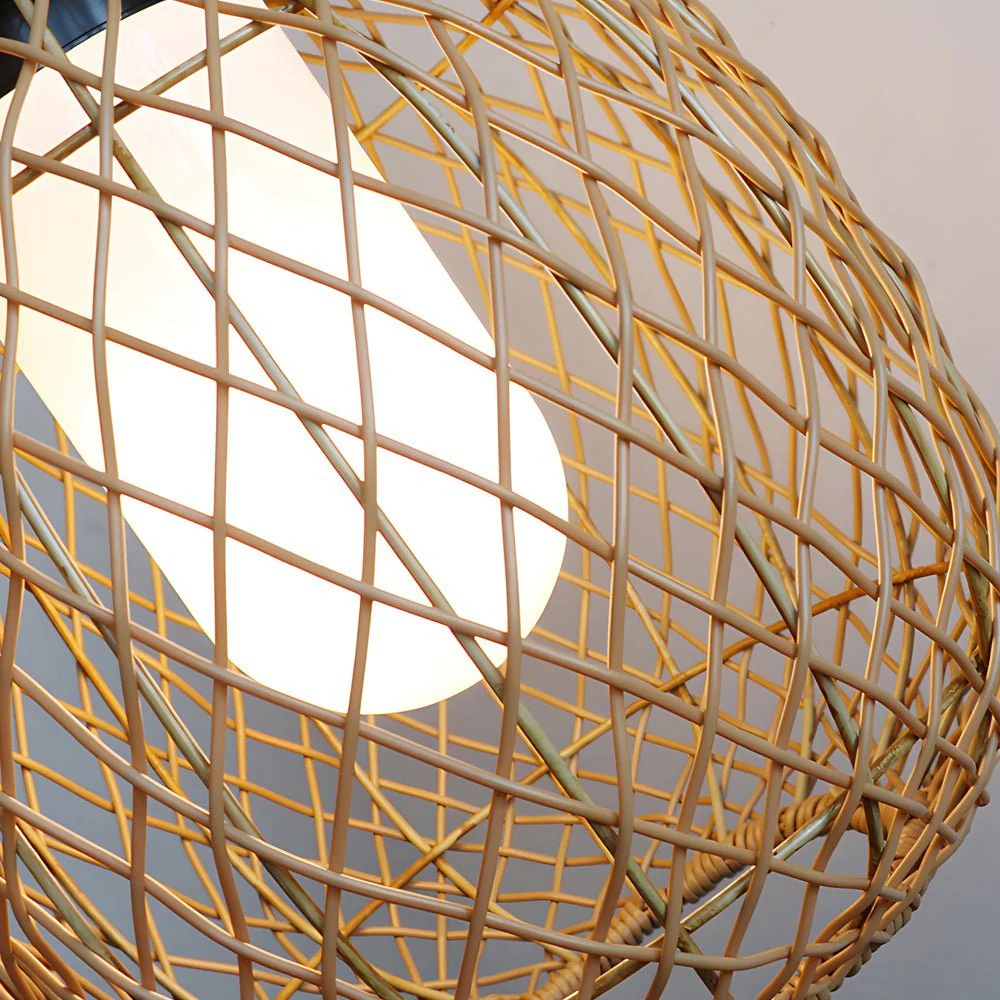 Julianay Rustic Modern Rattan Outdoor Pendant Lantern Lights - Image 5
