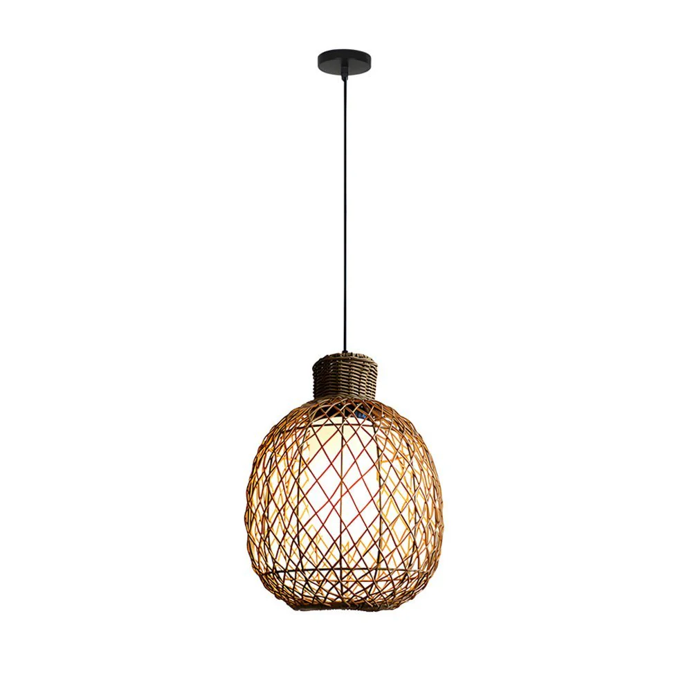 Julianay Rustic Modern Rattan Outdoor Pendant Lantern Lights - Image 7