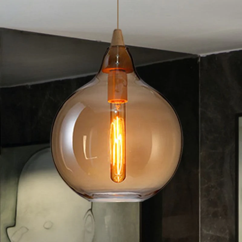 June Amber Glass Pendant Light - Image 3