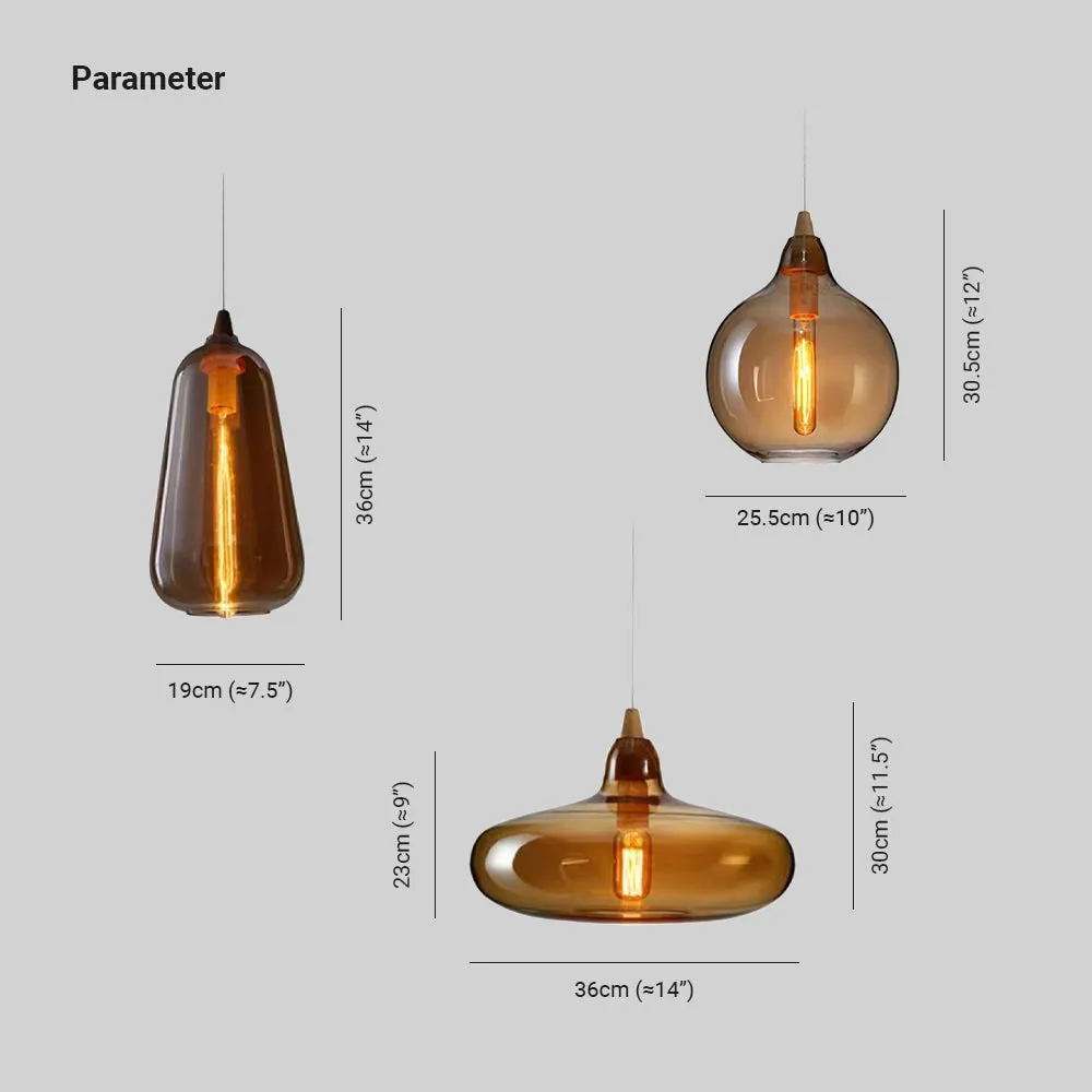 June Amber Glass Pendant Light - Image 7