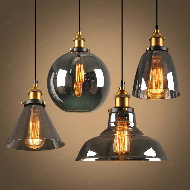June Industrial Glass Pendant Light Clear/Amber/Smoke Grey - Image 2