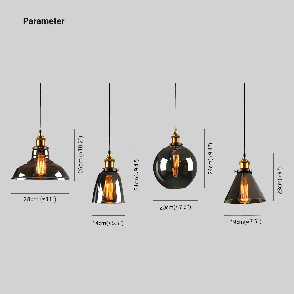 June Industrial Glass Pendant Light Clear/Amber/Smoke Grey - Image 3