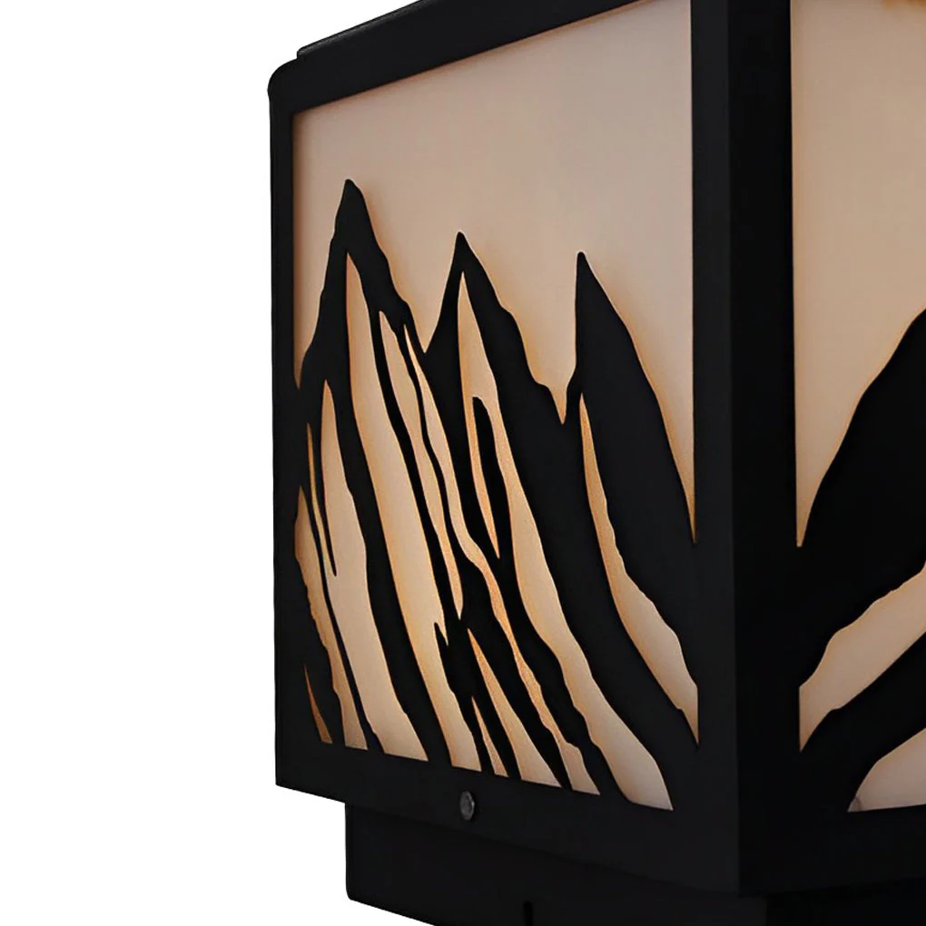 Kace LED Mountain Scenery Steel Outdoor Fence Post Lights - Image 10