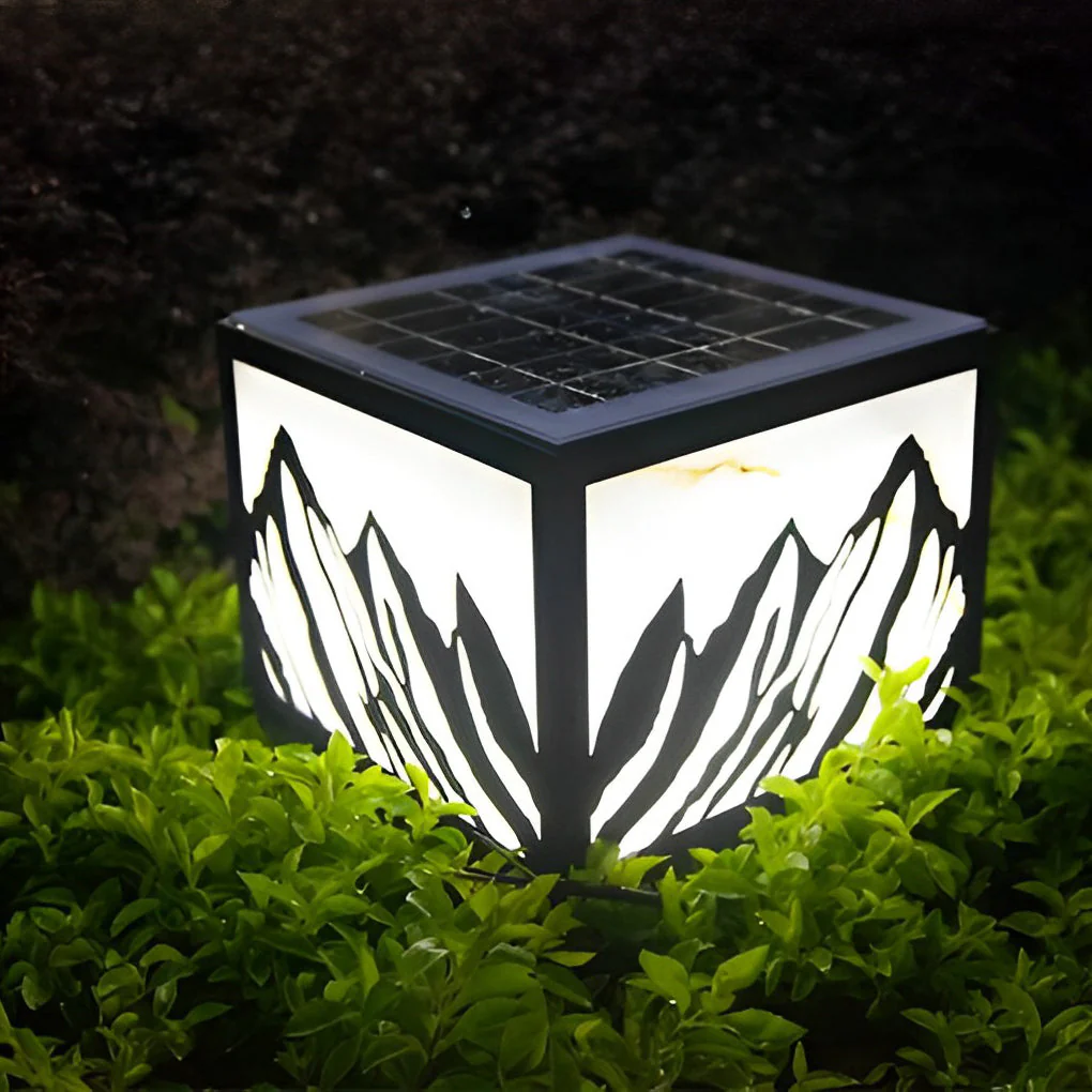 Kace LED Mountain Scenery Steel Outdoor Fence Post Lights - Image 8