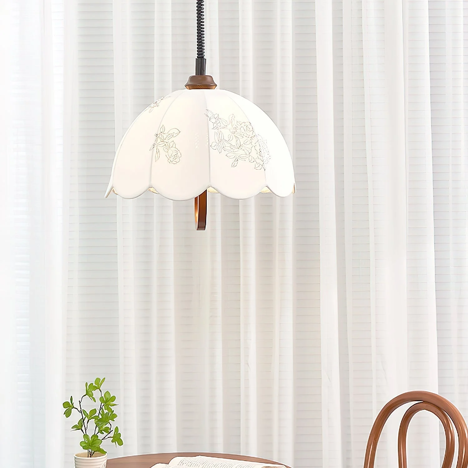 Kade Vintage Wood Pendant Light - Image 10