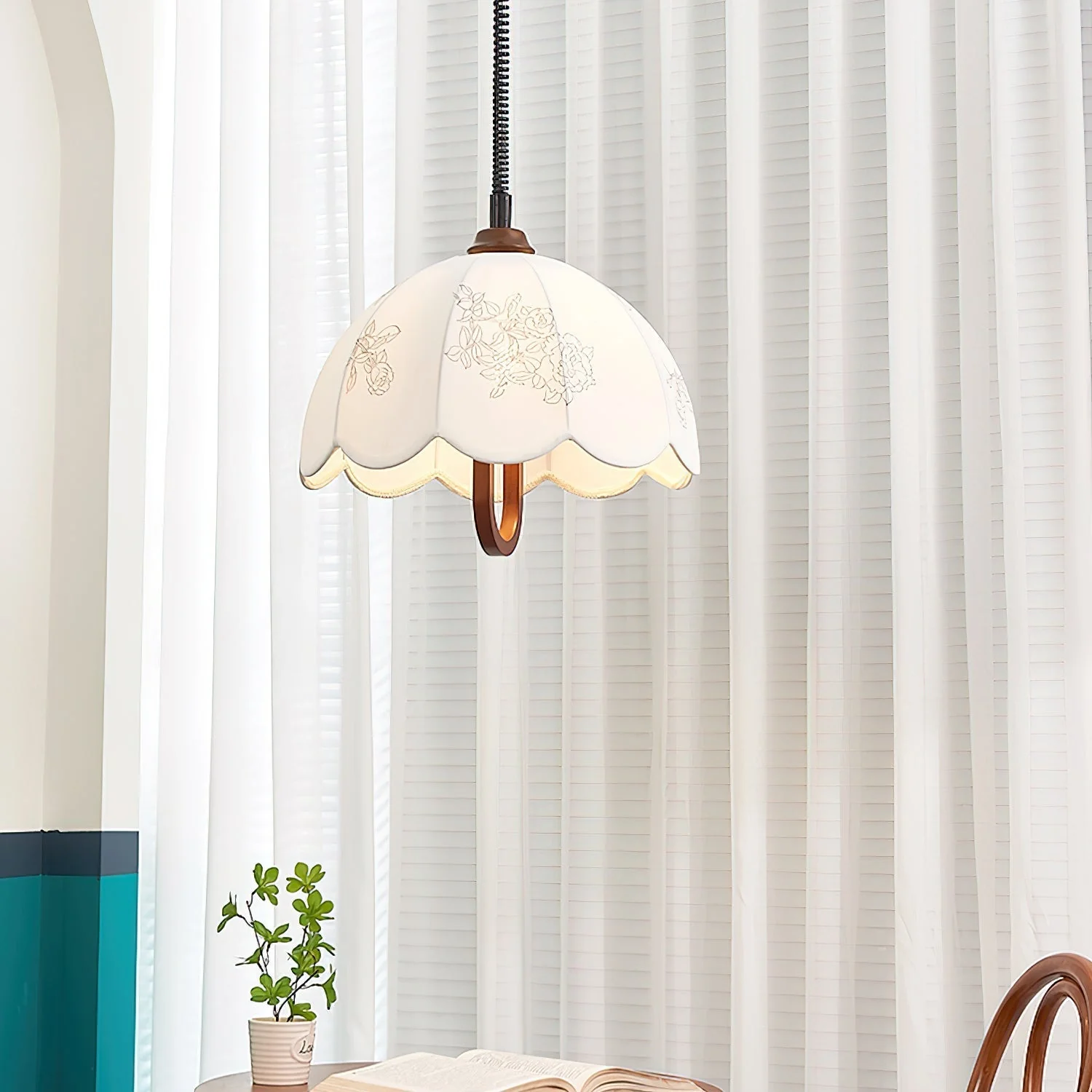 Kade Vintage Wood Pendant Light - Image 2