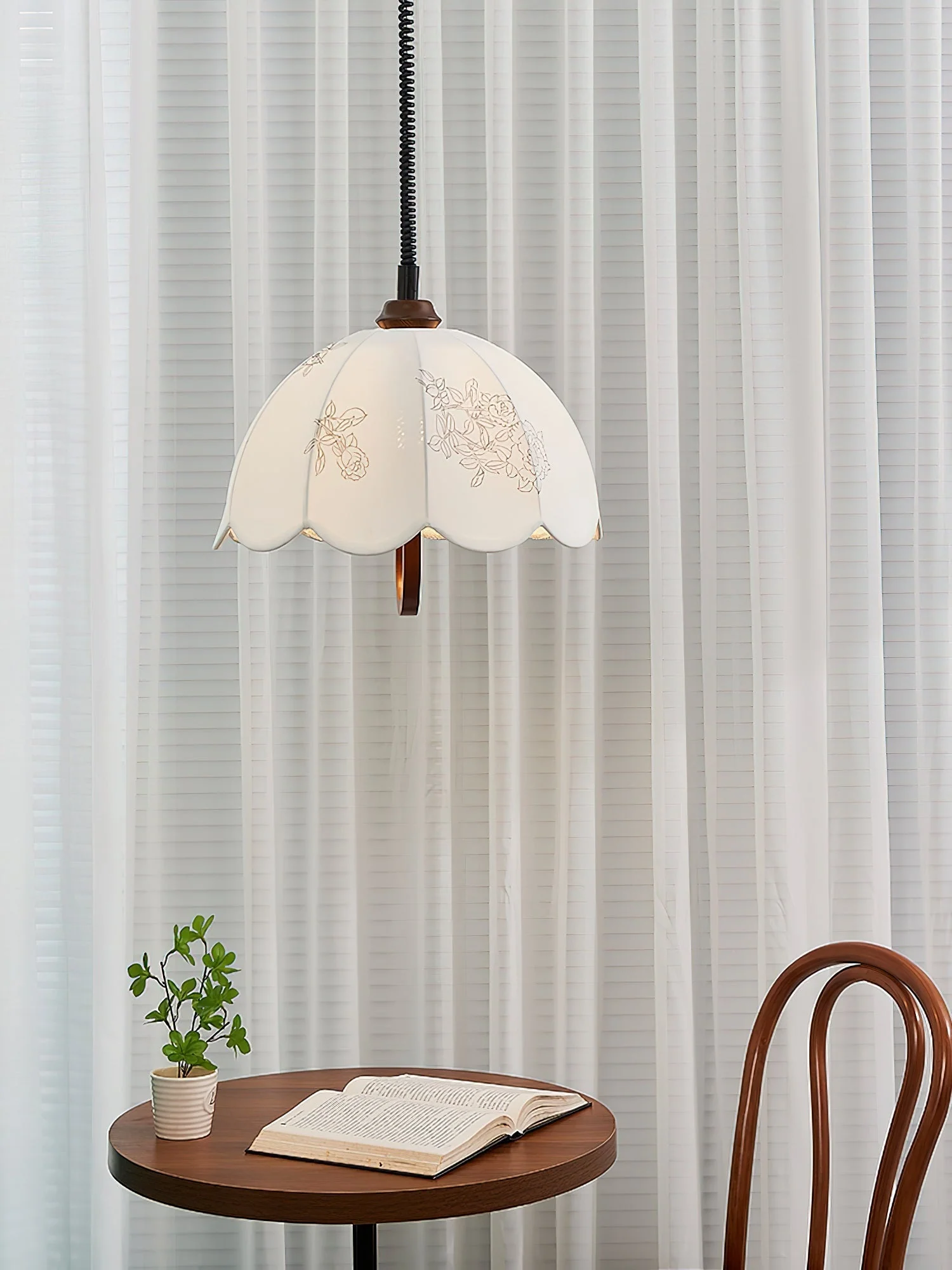 Kade Vintage Wood Pendant Light - Image 9