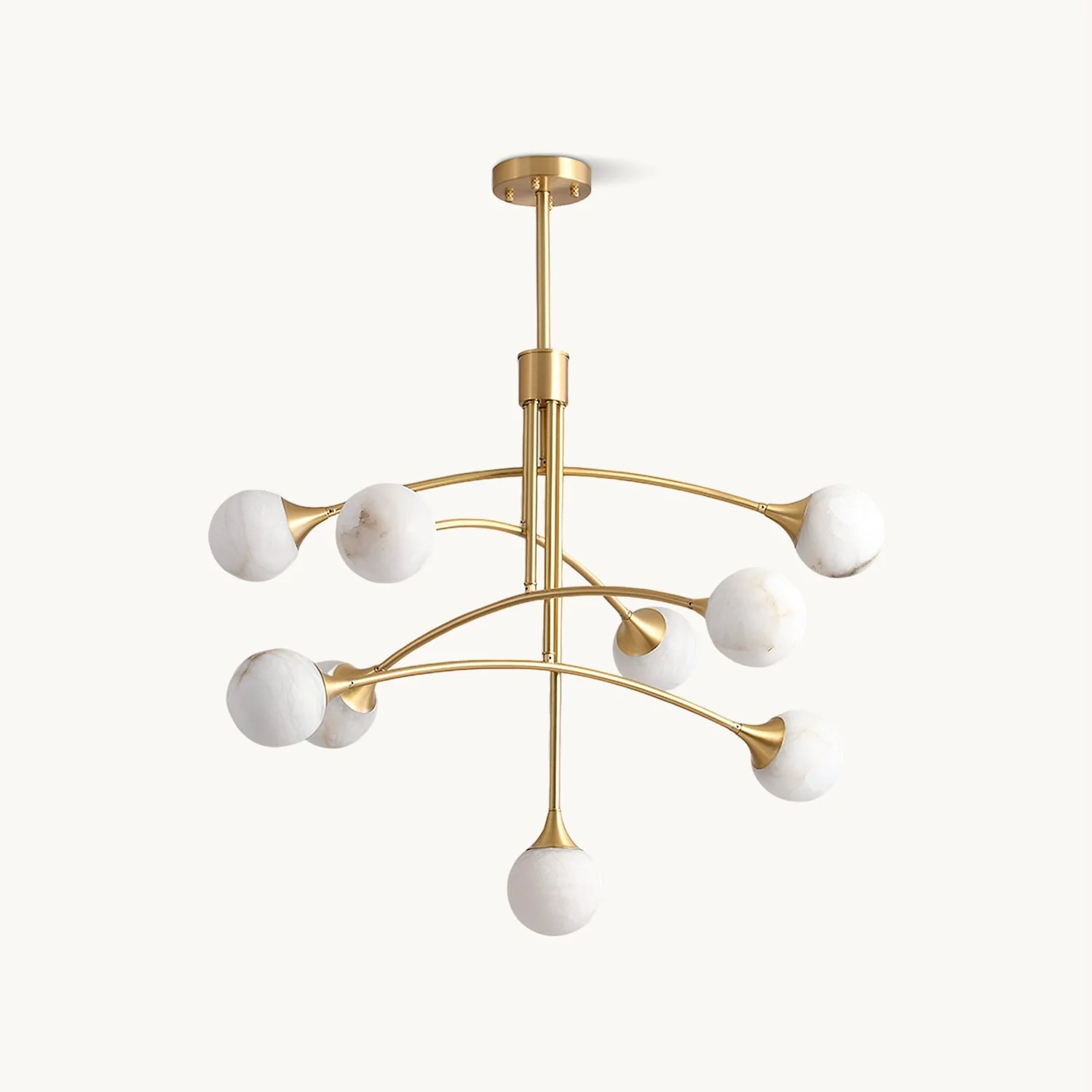Kael Modern Sputnik Alabaster Chandelier