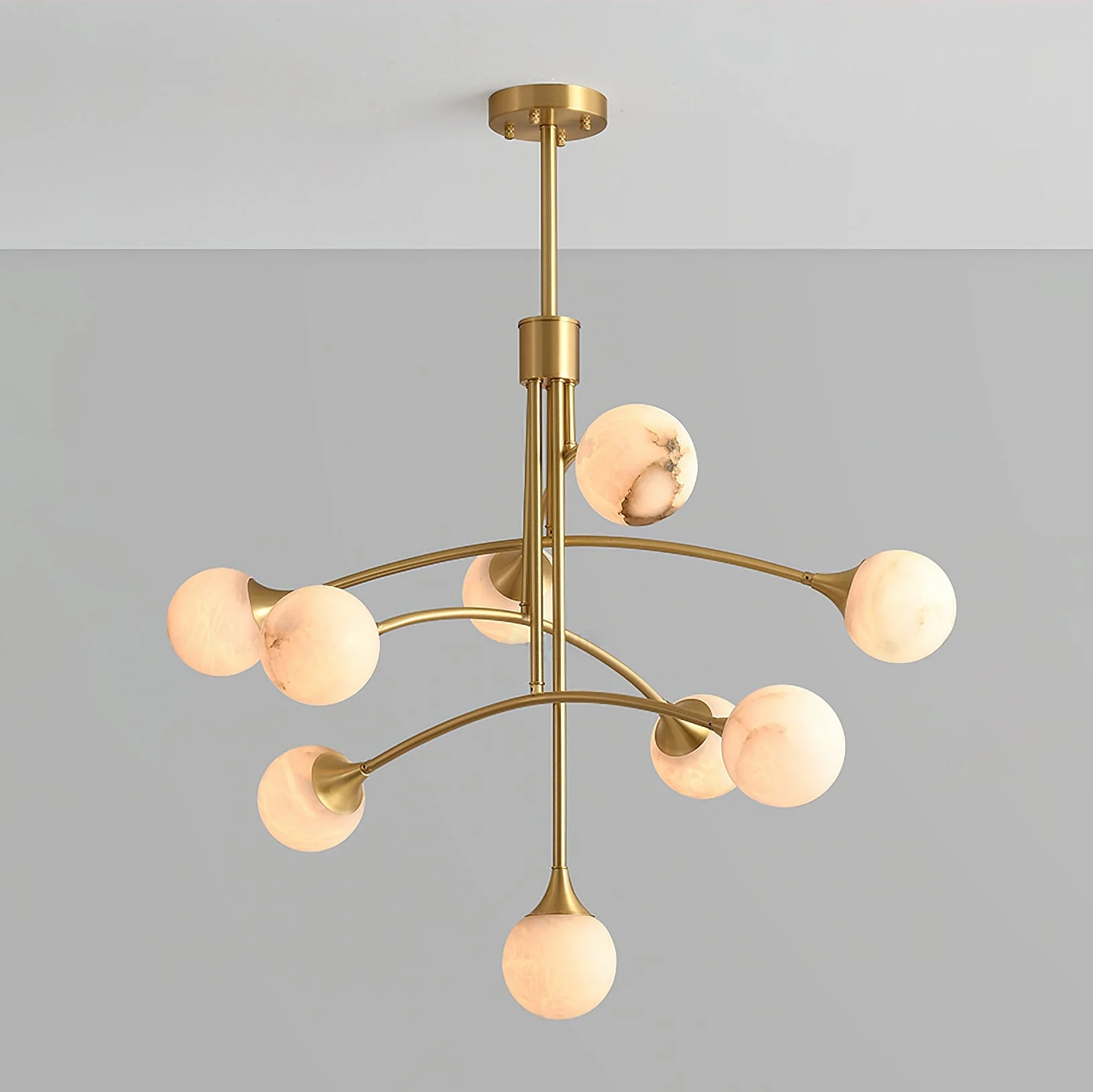 Kael Modern Sputnik Alabaster Chandelier - Image 6
