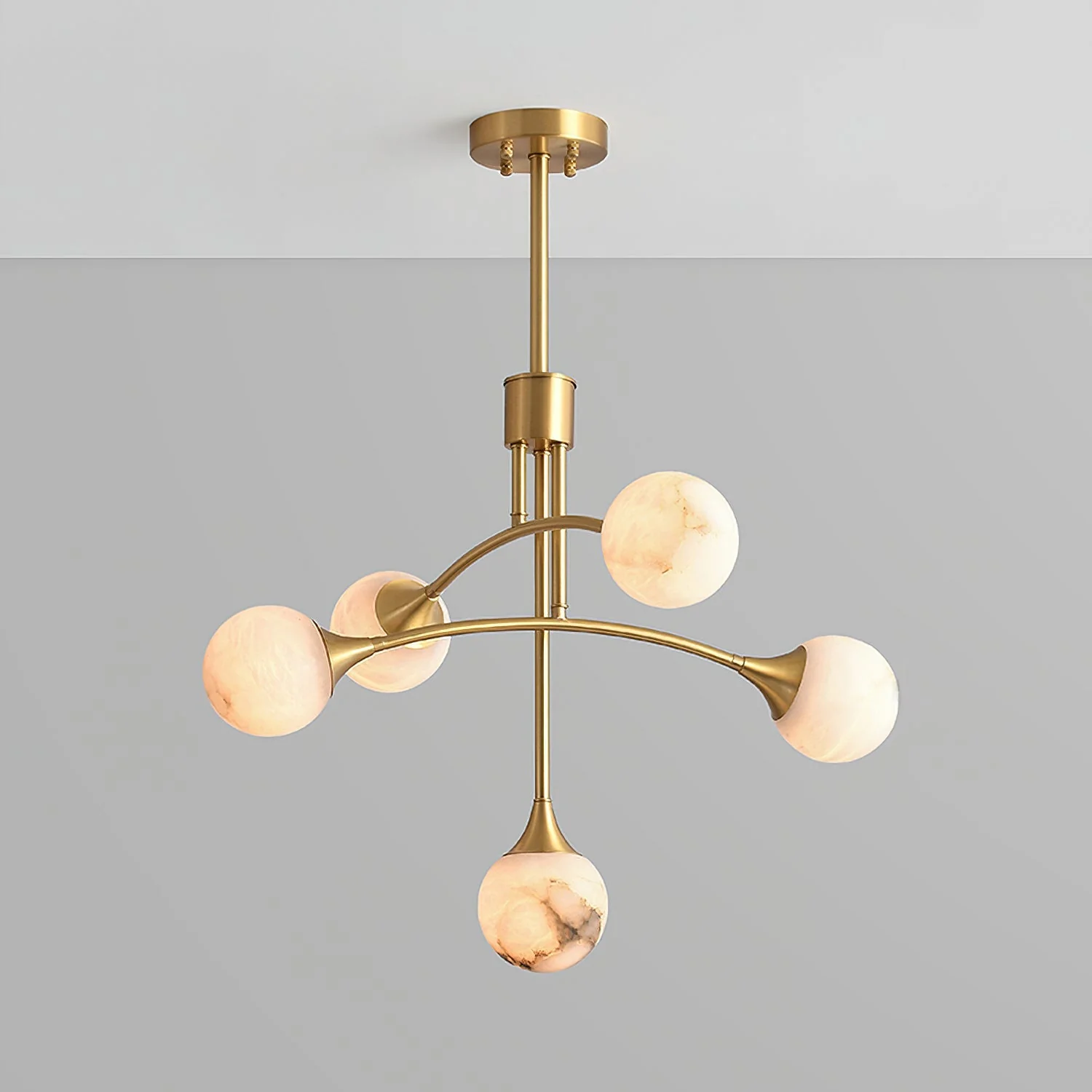 Kael Modern Sputnik Alabaster Chandelier - Image 8
