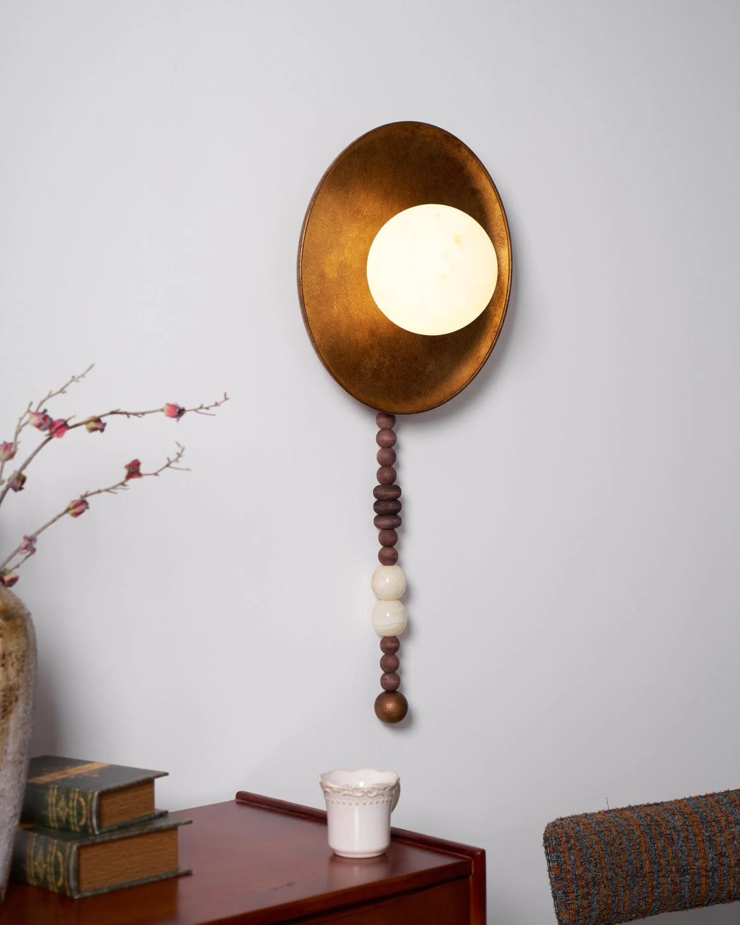 Kaelen Bohemian Metal Beaded Wall Sconce - Image 13