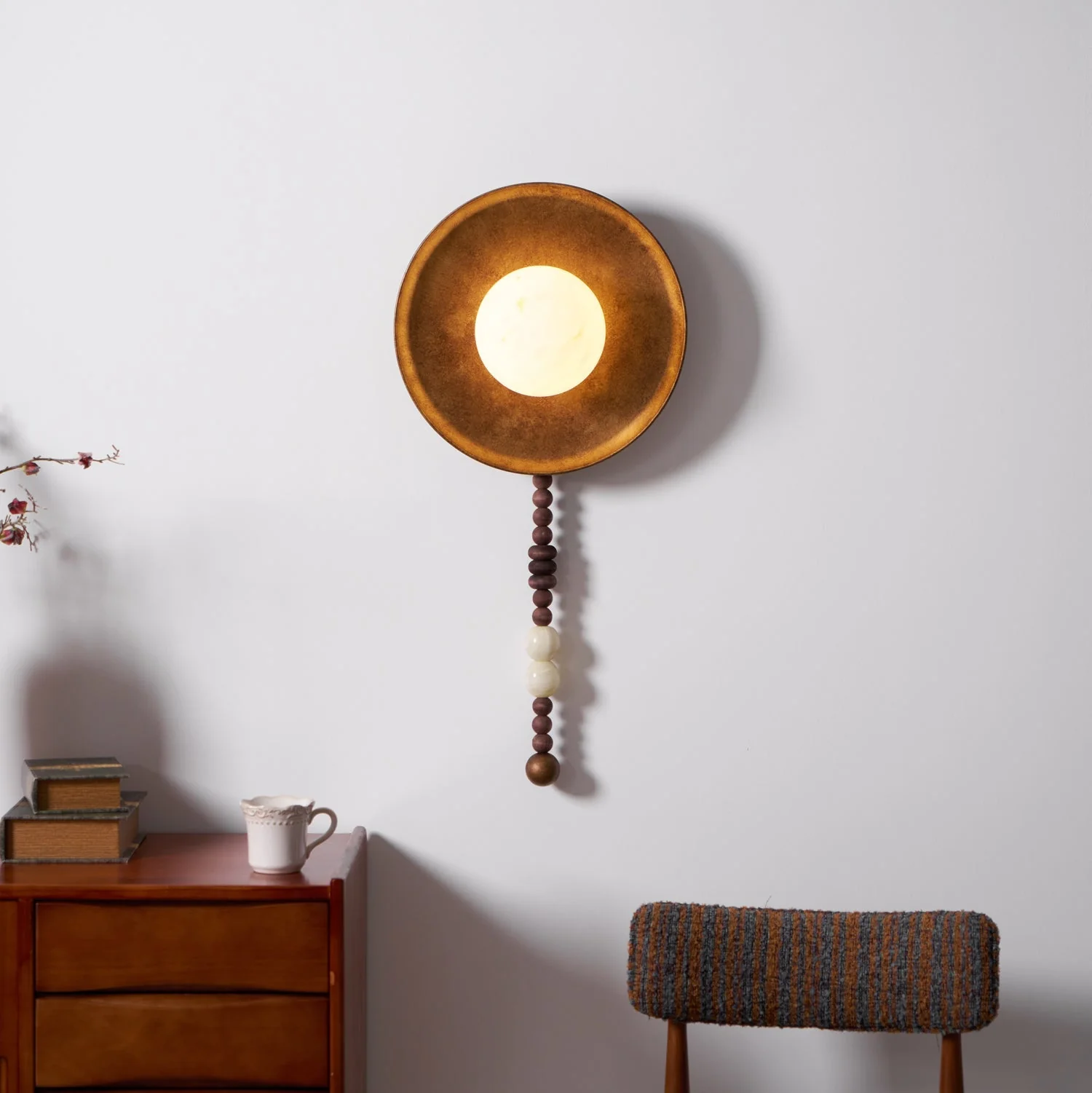 Kaelen Bohemian Metal Beaded Wall Sconce - Image 2