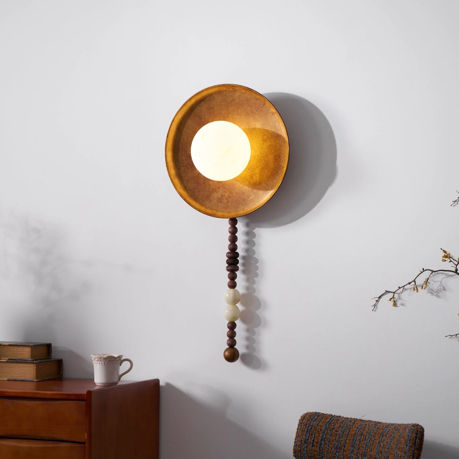 Kaelen Bohemian Metal Beaded Wall Sconce - Image 3