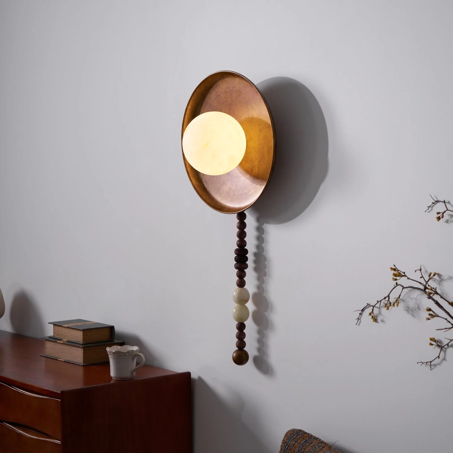 Kaelen Bohemian Metal Beaded Wall Sconce - Image 4