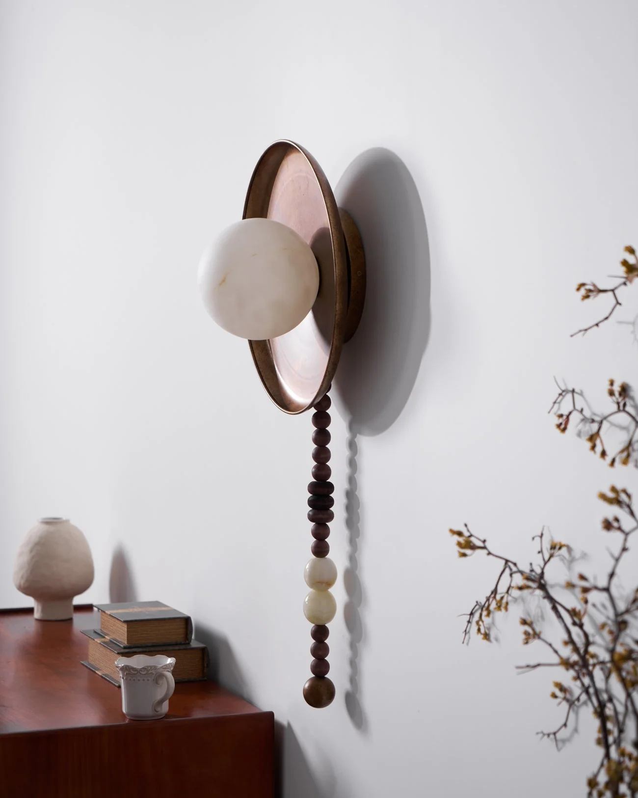 Kaelen Bohemian Metal Beaded Wall Sconce - Image 6