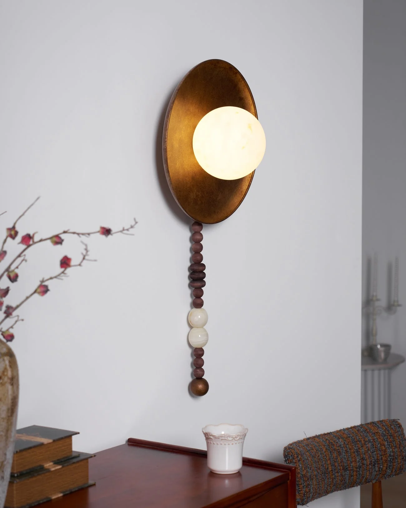 Kaelen Bohemian Metal Beaded Wall Sconce - Image 7