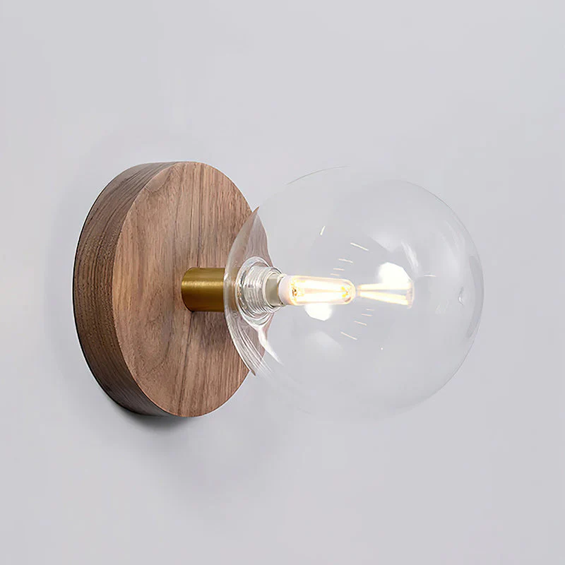 Kampy Farmhouse Walnut Wood Wall Light - Image 10