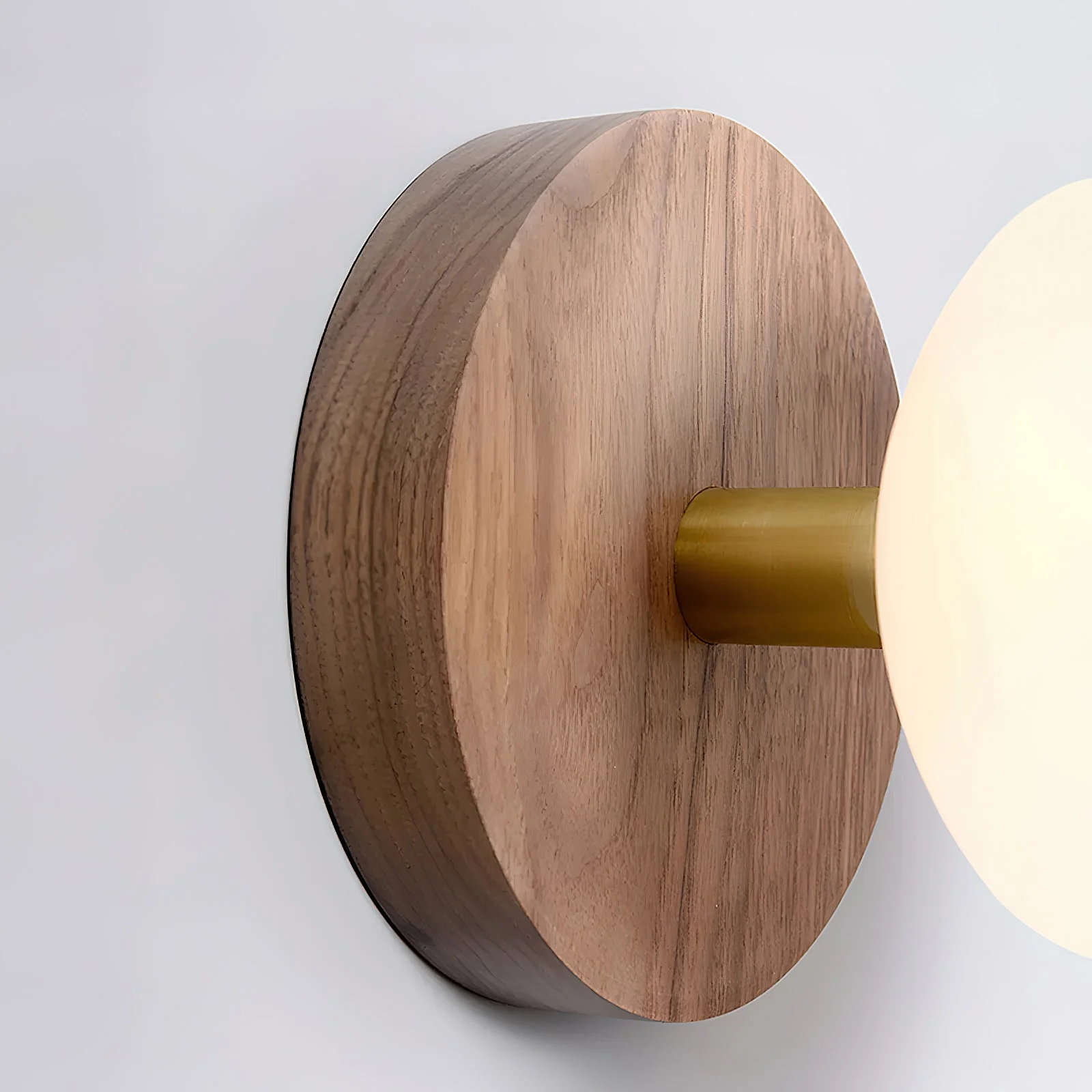 Kampy Farmhouse Walnut Wood Wall Light - Image 7