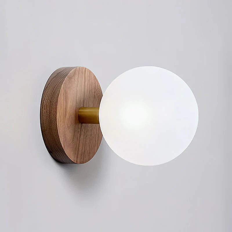 Kampy Farmhouse Walnut Wood Wall Light - Image 9