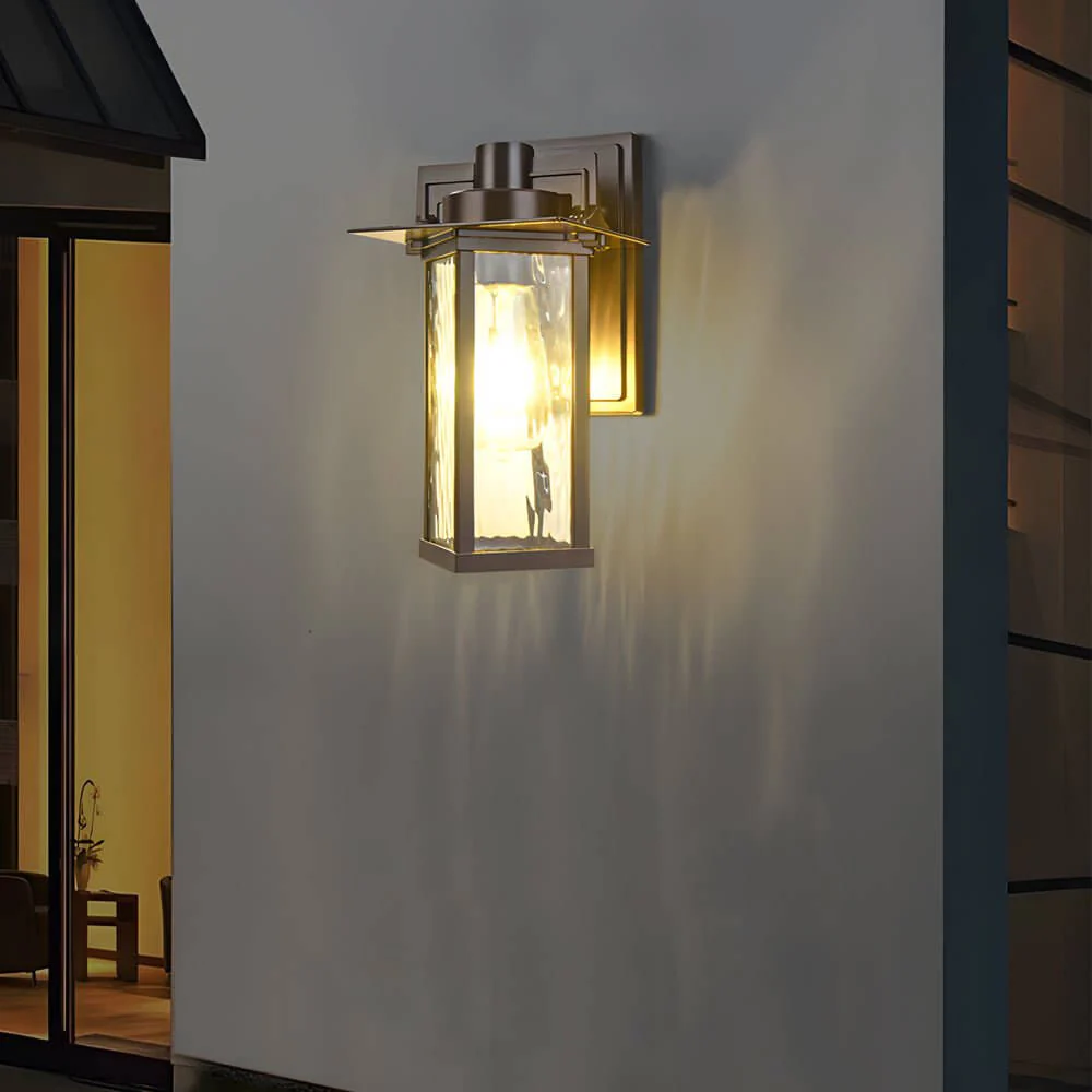 Kane Unique Glass Outdoor Wall Lantern Sconce - Image 5