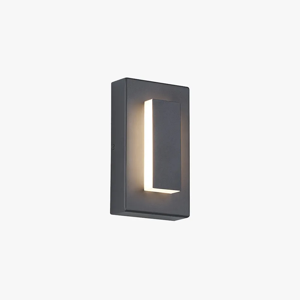 Kasso Modern Square Metal Outdoor Wall Lamp, Dark/Gray Bronze
