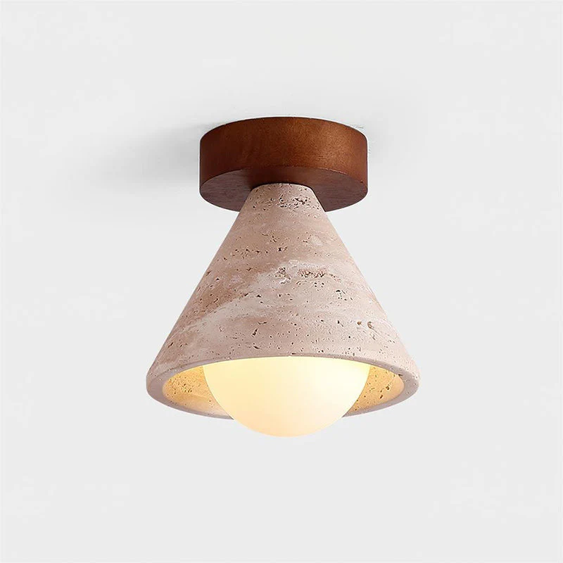 Kayla Wabi-Sabi Travertine Ceiling Light - Image 12