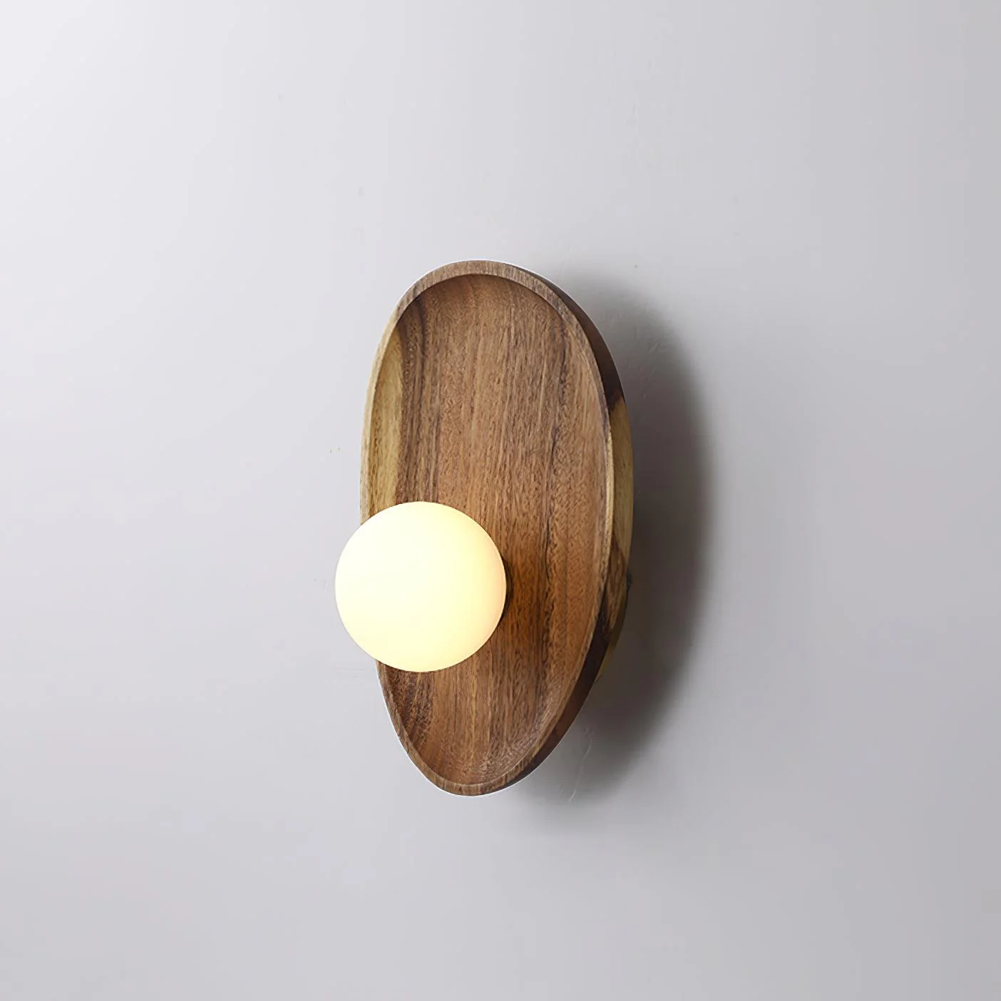 Keith Modern Minimalist Wood Glass Wall Lamp - Image 2