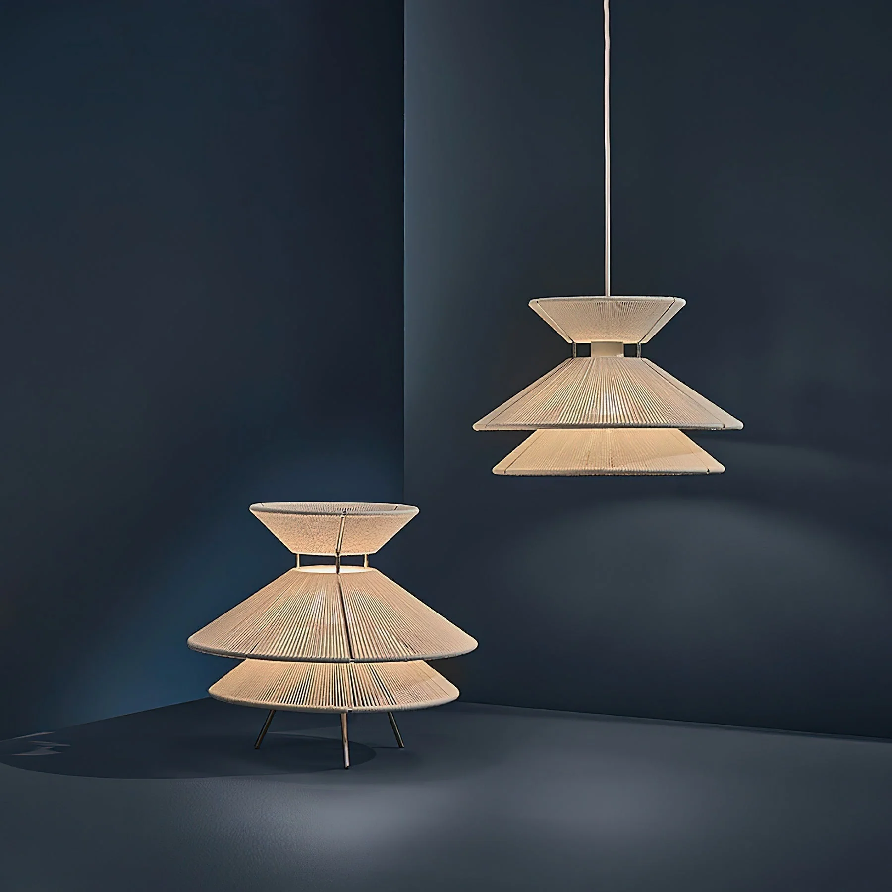 Kiku Wabi-Sabi Cotton Thread Pendant Light - Image 4