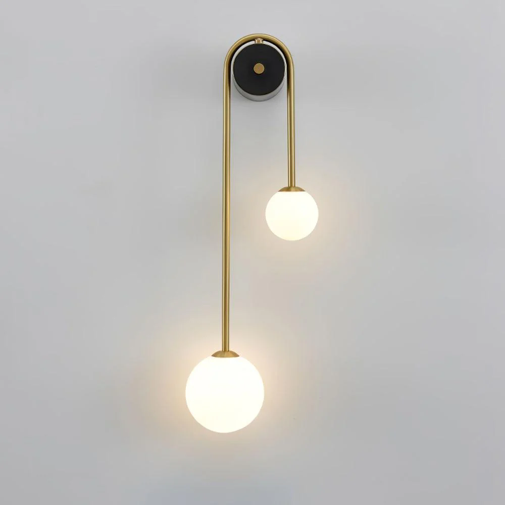 Kim Modern Minimalist Arc Brass Glass Wall Light - Image 15