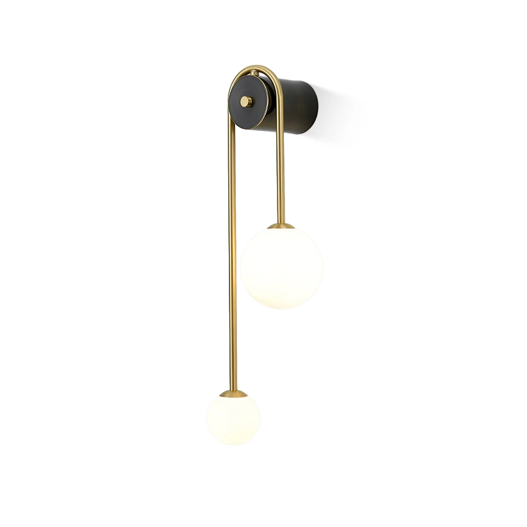 Kim Modern Minimalist Arc Brass Glass Wall Light - Image 5