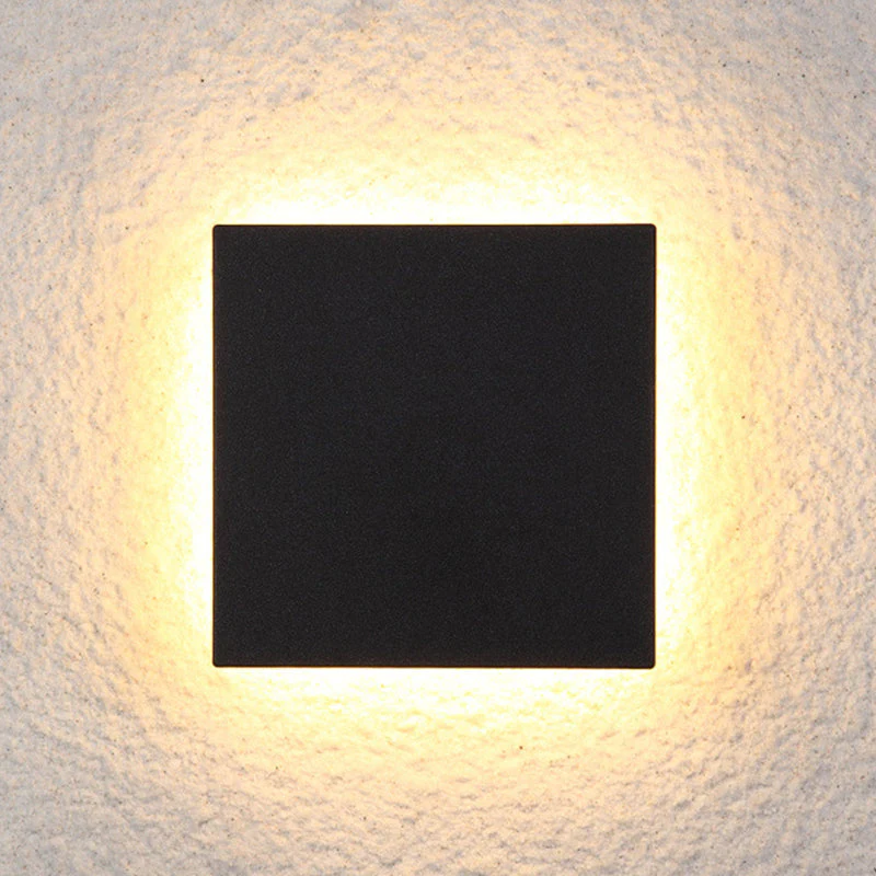 Klyne Minimalist Round/Square Outdoor Wall Lamp LED, Black/White - Image 14
