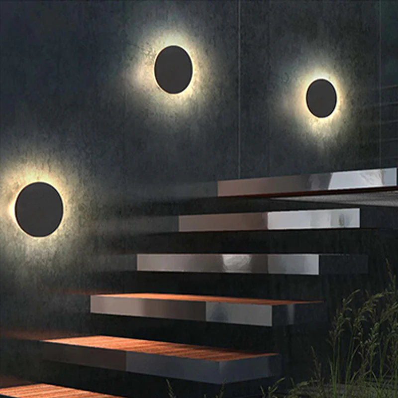 Klyne Minimalist Round/Square Outdoor Wall Lamp LED, Black/White - Image 3