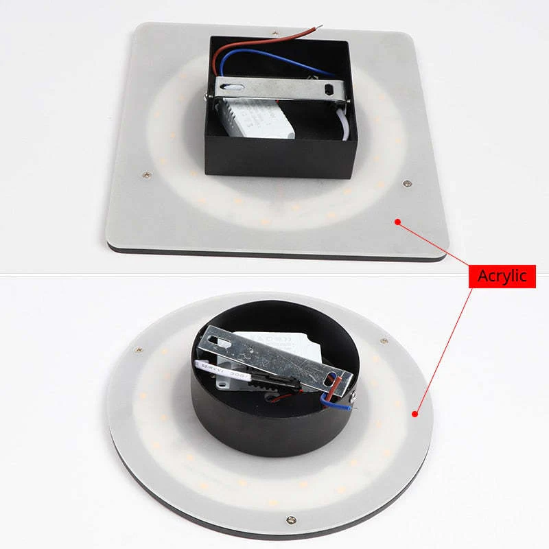 Klyne Minimalist Round/Square Outdoor Wall Lamp LED, Black/White - Image 9