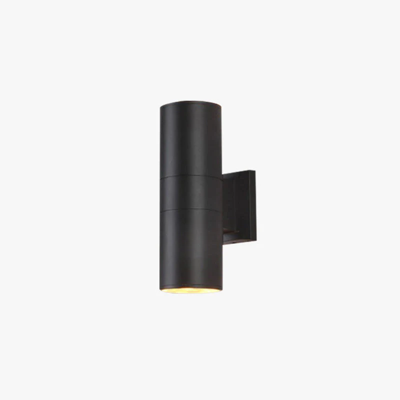 Kren Minimalist Metal Double-headed Outdoor Wall Lamp, Black
