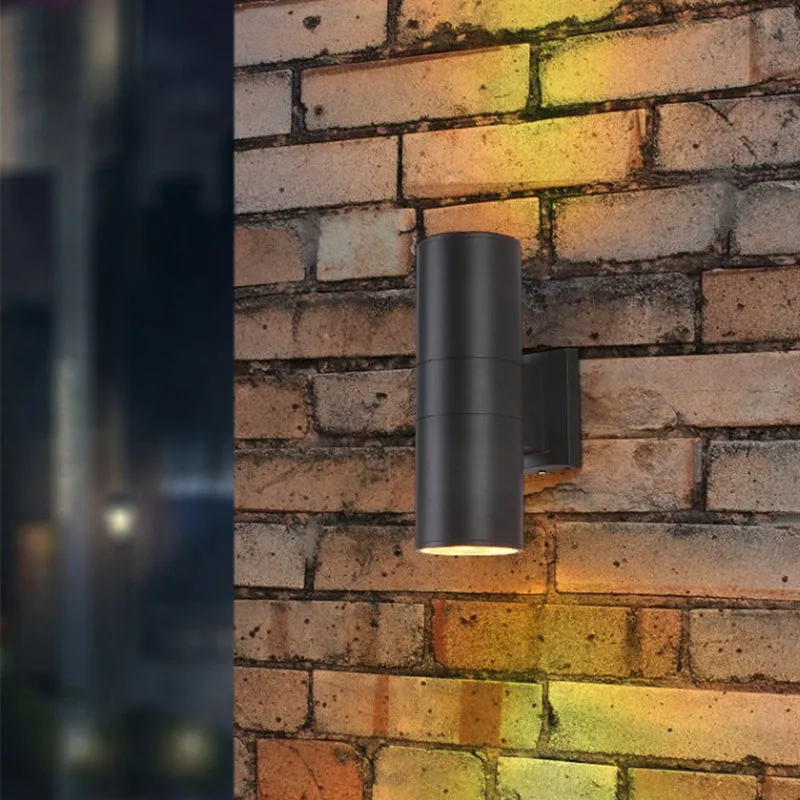 Kren Minimalist Metal Double-headed Outdoor Wall Lamp, Black - Image 13