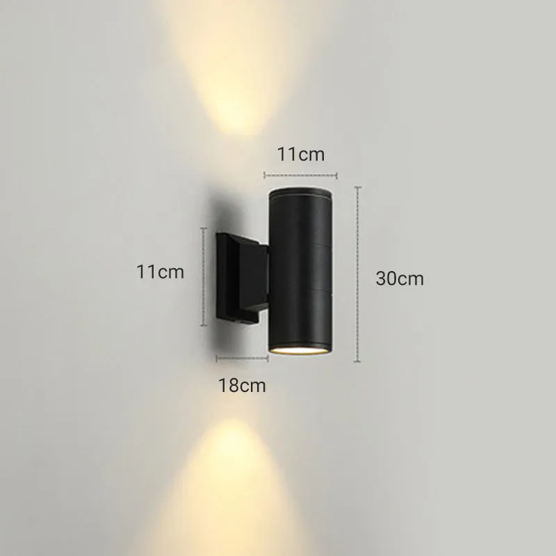 Kren Minimalist Metal Double-headed Outdoor Wall Lamp, Black - Image 5